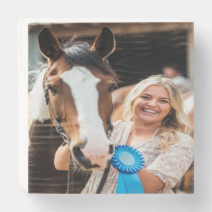 Livestock Show Horse Photo Customize Wooden Box Sign