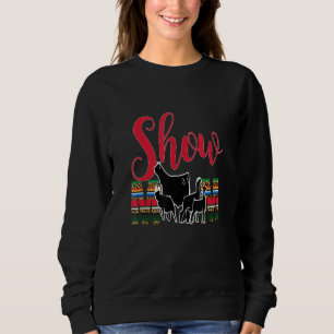 Livestock Show Mom Cattle Cheetah Serape Gift Sweatshirt