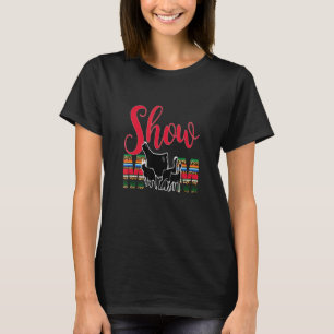 Livestock Show Mom Cattle Cheetah Serape T-Shirt