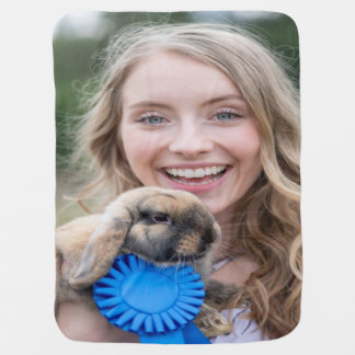Livestock Show Rabbit Photo Customize Baby Blanket