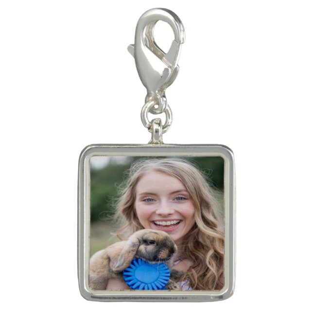 Livestock Show Rabbit Photo Customize Charm (Front)