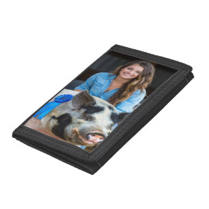 Livestock Show Swine Photo Customize Tri-fold Wallet