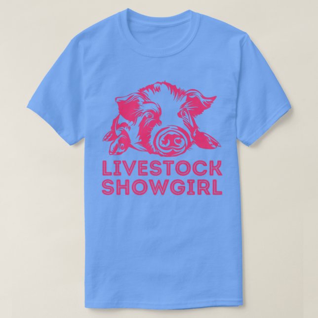 Livestock Showgirl - Showing Pigs At The Fair Prem T-Shirt (Design Front)