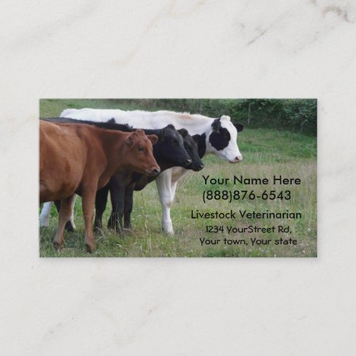 Livestock Veterinarian or Cattle Services Card