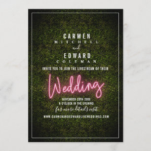 Livestream Virtual Wedding Neon Sign Boxwood Invitation