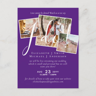 Livestreaming Watch Us Say I Do! PHOTO Wedding Postcard