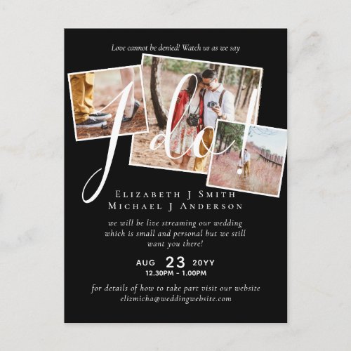 Livestreaming Watch Us Say I Do PHOTO Wedding Postcard