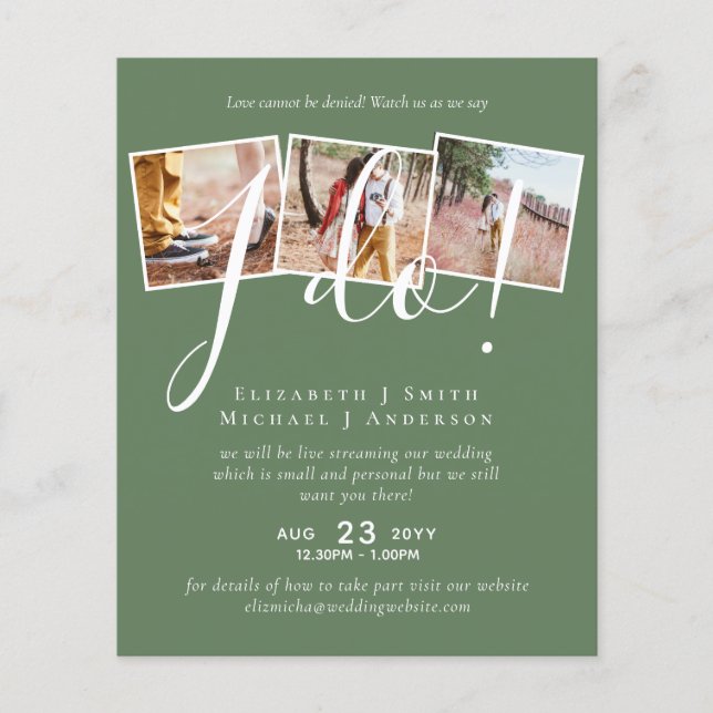 Livestreaming Wedding Invites - Watch Us Say I Do! (Front)