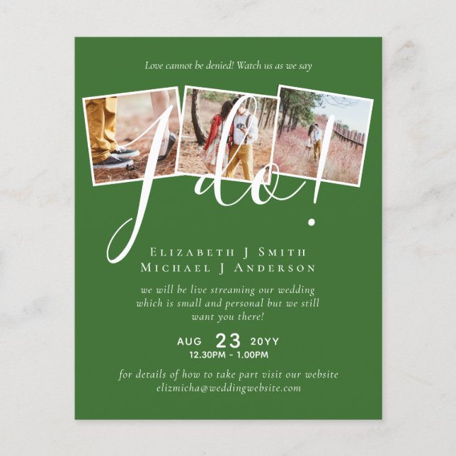 Livestreaming Wedding Invites - Watch Us Say I Do! (Front)
