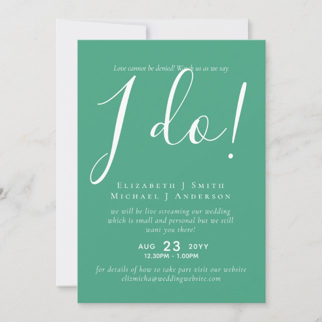 Livestreaming Wedding Invites - Watch Us Say I Do! (Front)