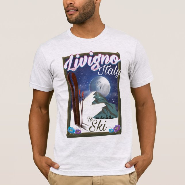 Livigno Italy ski travel poster T-Shirt (Front)