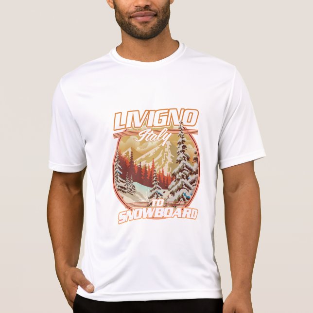 Livigno italy Snowboarding logo T-Shirt (Front)