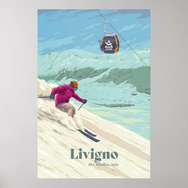 Livigno Ski Resort Travel Poster (Front)