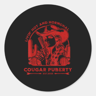 Livin Hot And Menopause Classic Round Sticker