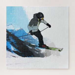 Livin' It! - Downhill Skier Jigsaw Puzzle