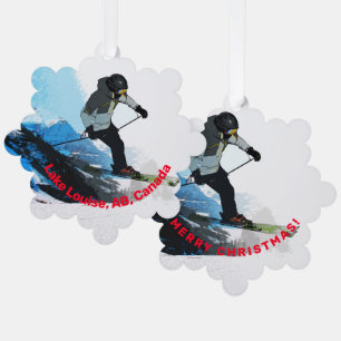 Livin' It! - Downhill Skier Ornament Card