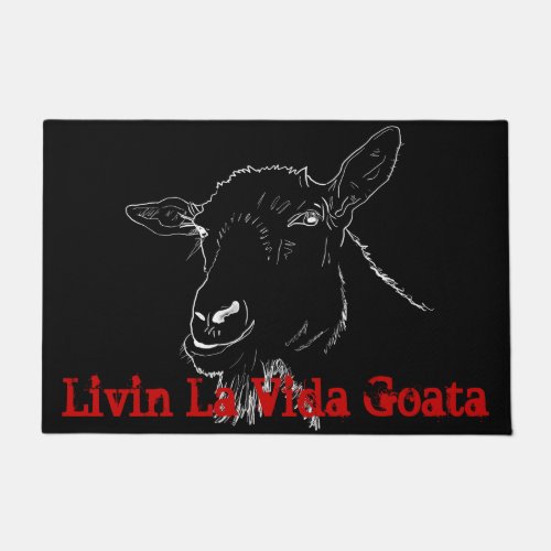 Livin La Vida Goata Funny Goat Animal Design Doormat