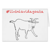 Livin La Vida Goata Funny Quirky Cute Goat Drawing (Front Horizontal)