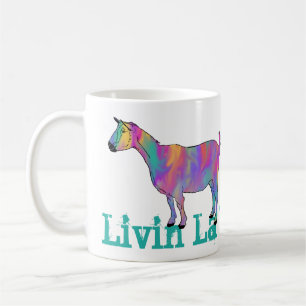 Livin La Vida Goata Rainbow Goat Farm Animal Art Coffee Mug