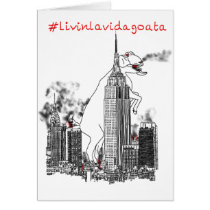Livin La Vida Goata Screaming Goat New York Slogan Cards