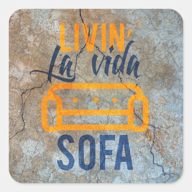 Livin' la vida sofa square sticker (Front)