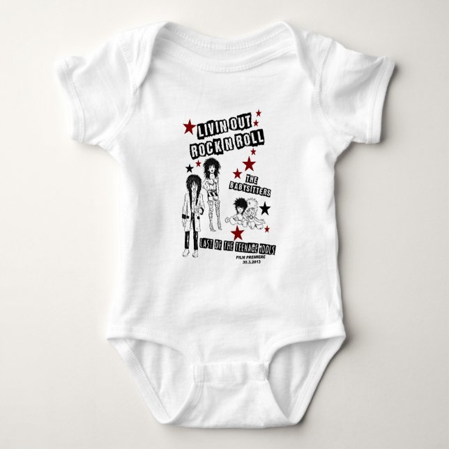 LIVIN' OUT ROCK'N'ROLL FILM PREMIERE MERCHANDISE BABY BODYSUIT (Front)