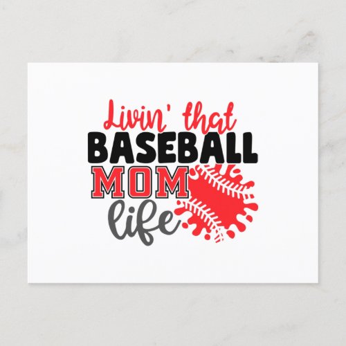 Livin That Baseball Mom Life Postcard