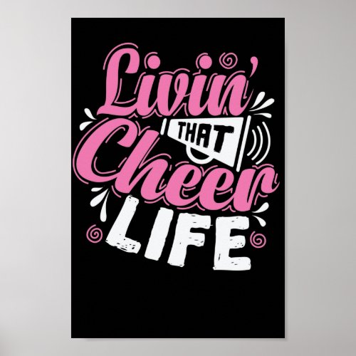 Livin that Cheer Life Cheerleader Sport turnen Poster