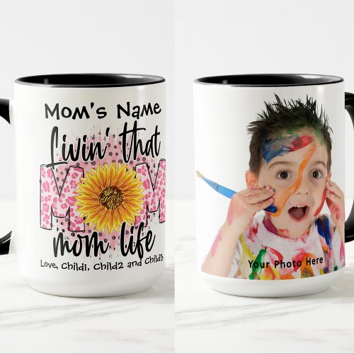 Livin That Mom Life Colorful Customizable Photo Mug