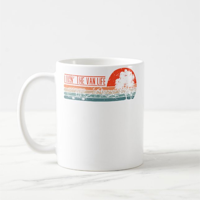 Livin That Van Life Camper Camping Van Coffee Mug (Left)