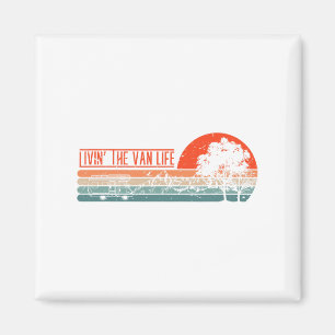 Livin That Van Life Retro Camper Camping Van  Magnet