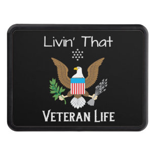 Livin' That Veteran Life Trailer Hitch Cover
