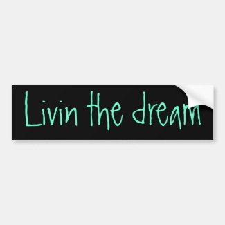 Livin the dream bumper sticker