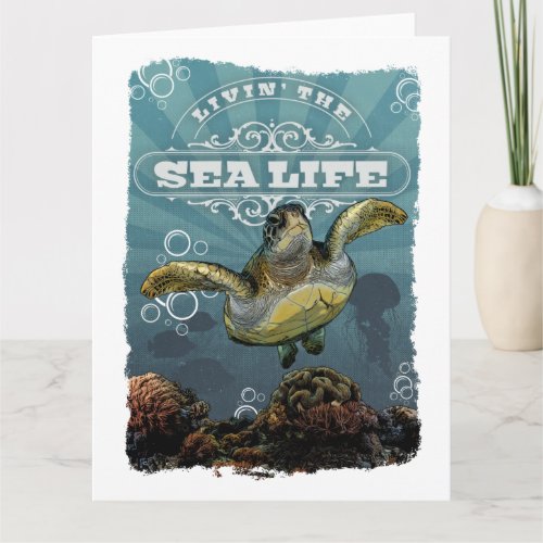 Livin the Sea Life Turtle Folded Card