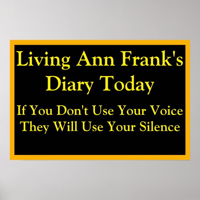 Living Ann Frank's Diary Speak Up Poster (Front)