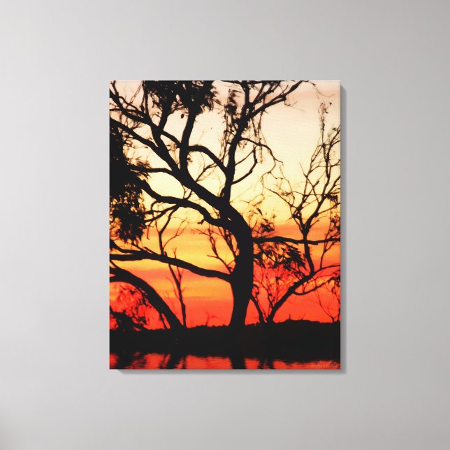 Living Art Sunset Silhouette  Wrapped Canvas Print (Front)