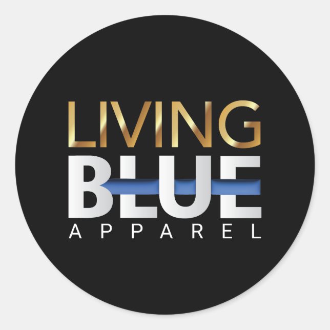 Living Blue Apparel Classic Round Sticker (Front)