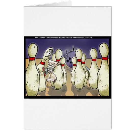 Living Bowling Pin Will Funny Gifts Tees Cards Etc (Front)