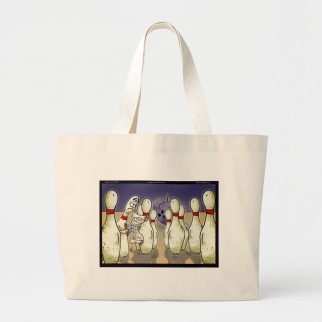 Living Bowling Will Funny Gift, Tees, Cards Etc Large Tote Bag (Front)