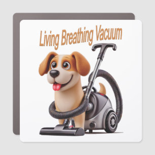 Living Breathing Vacuum Dog Car Magnet