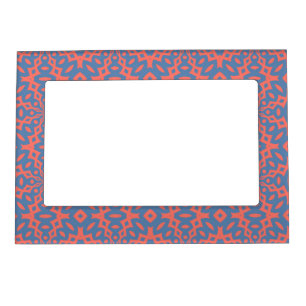 Living Coral And Pacific Blue Seamless Pattern Magnetic Frame