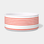 Living coral and white five stripes pattern bowl<br><div class="desc">Living coral and white five stripes pattern</div>