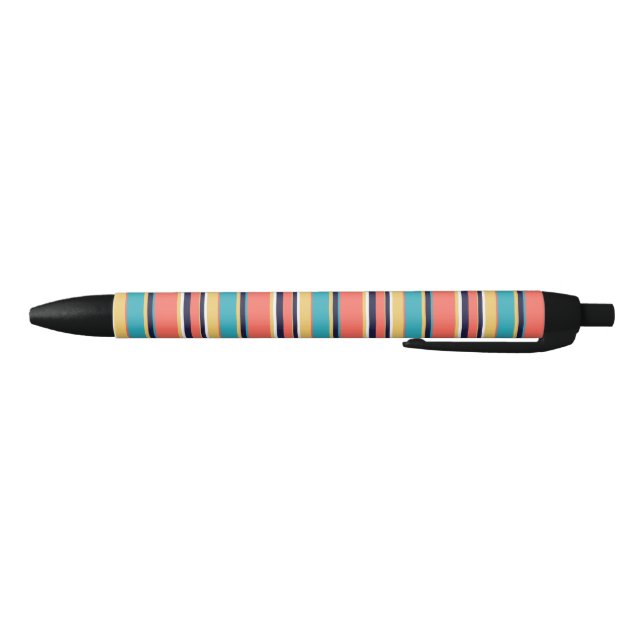 Living coral, blue and yellow stripes pen (Bottom)