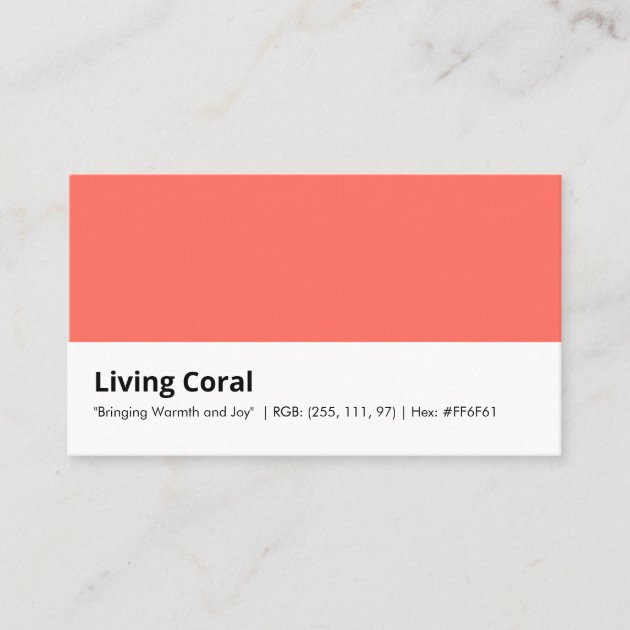 Privat: Living Coral Color Consulting Branding Identity Business Card