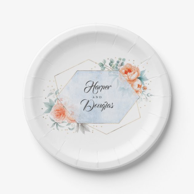 coral paper plates