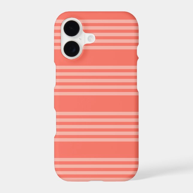 Living coral five stripes pattern iPhone case (Back)