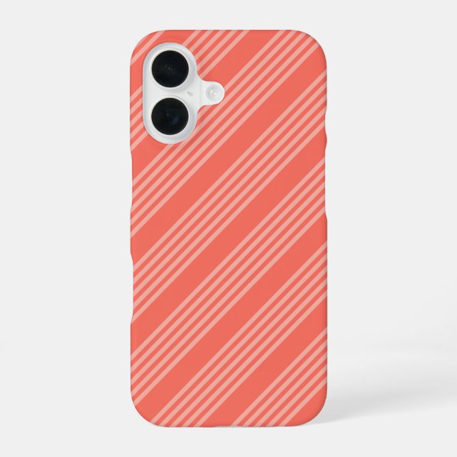 Living coral five stripes pattern iPhone case (Back)