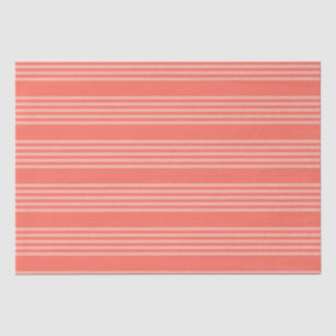 Living coral five stripes pattern tissue paper