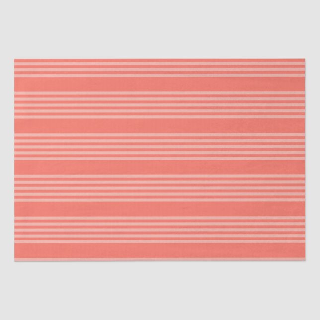 Living coral five stripes pattern tissue paper (Front)