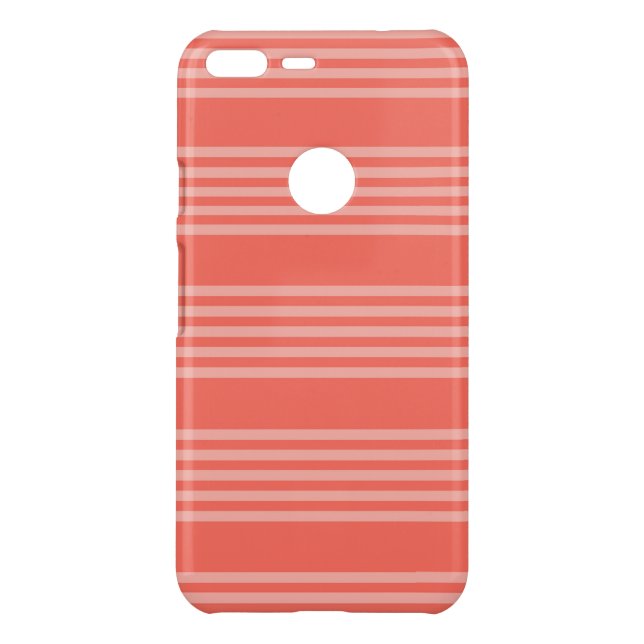 Living coral five stripes pattern uncommon google pixel XL case (Back)